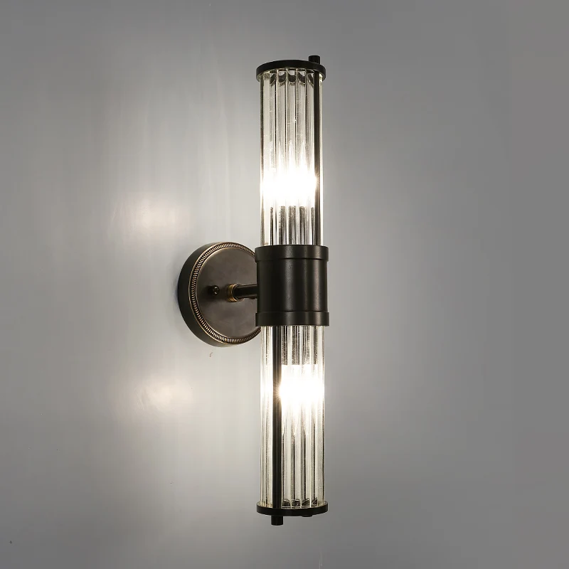 Современная хрустальная настенная лампа прикроватное черное бра для спальни