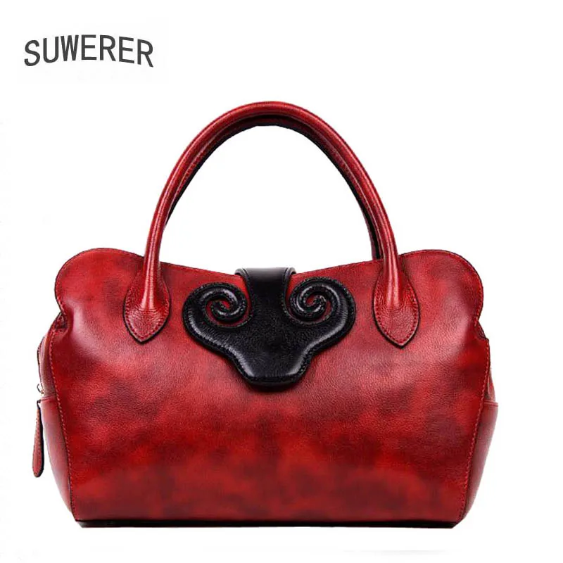 

New Luxury Handbags Women Bags Designer Famous Brand Real Cowhide Leather Shoulder Bag Women Purse Red