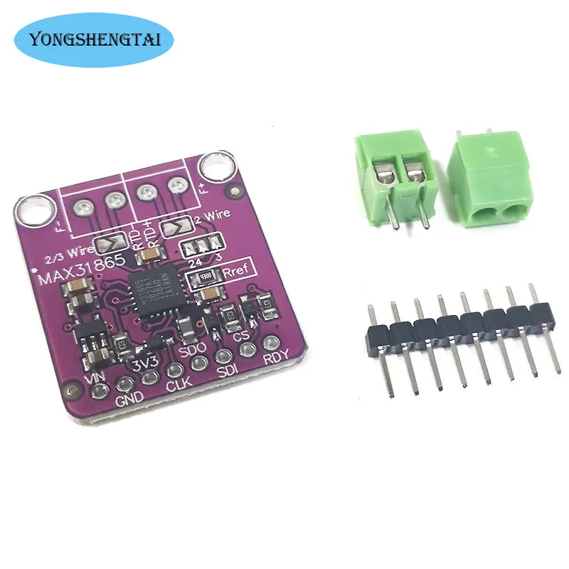 

MAX31865 PT100 to PT1000 RTD-to-Digital Converter Board Temperature Thermocouple Sensor Amplifier Module 3.3V/5V For Arduino