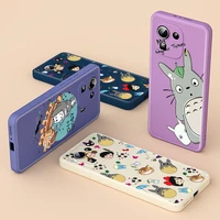hayao miyazaki anime totoro for xiaomi 11 ultra 10t 10 pro lite 9 5g mix 4 3 cc9 luxury liquid silicone soft cover phone case