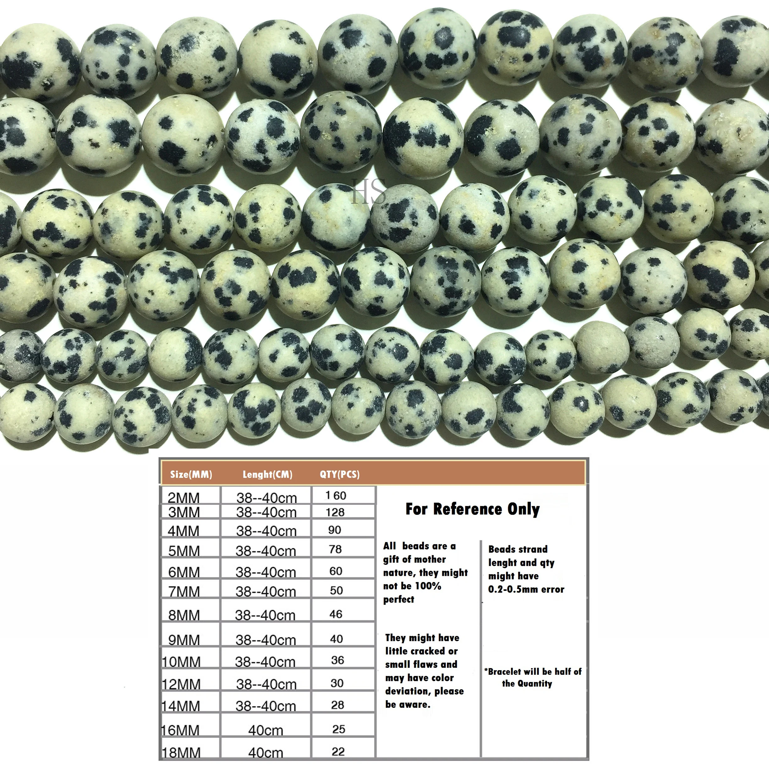Натуральный камень Далмация яшма Матовые Круглые свободные бусины исцеляющая