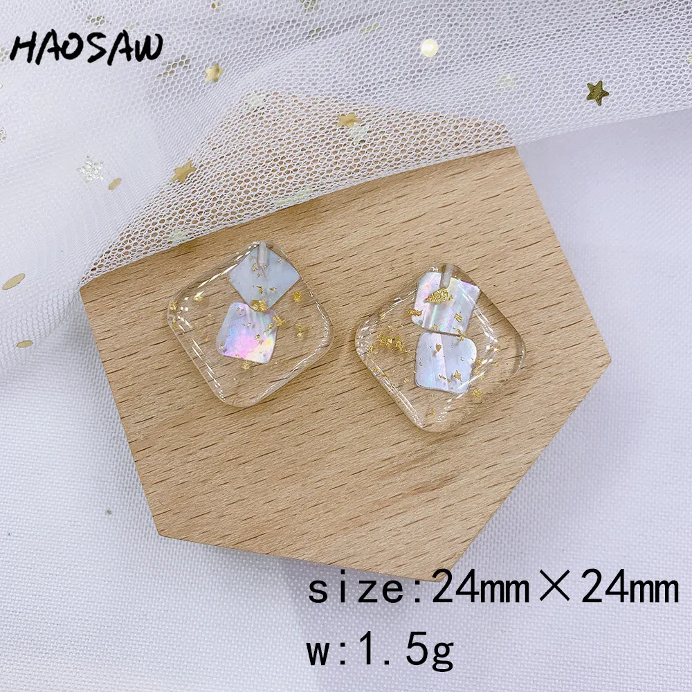 HAOSAW 24*24 мм 4 шт./лот золотой блеск/смоляная палочка/Настоящие