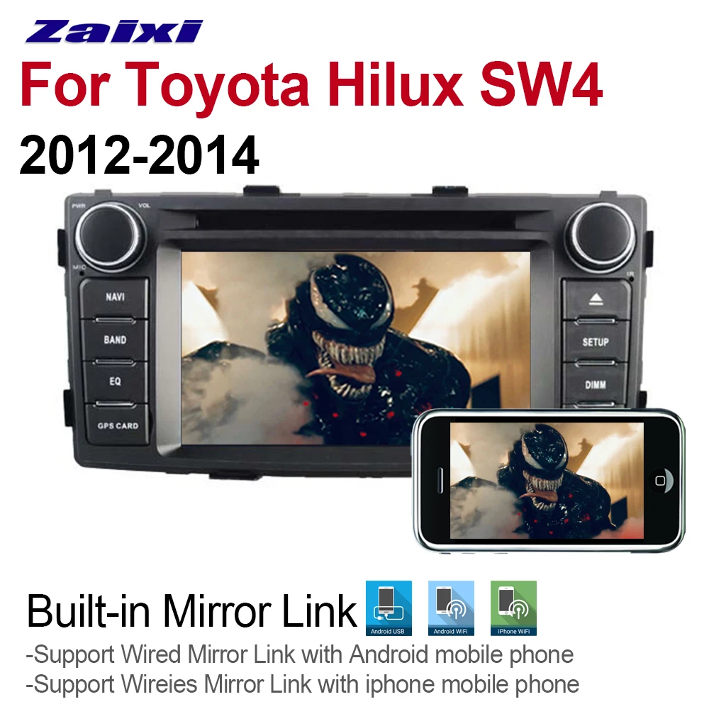 ZaiXi 2din Android 9 0 Octa Core 4 Гб RAM DVD для Toyota Hilux SW4 2012 ~ 2014 GPS Радио BT Navi MAP мультимедийная