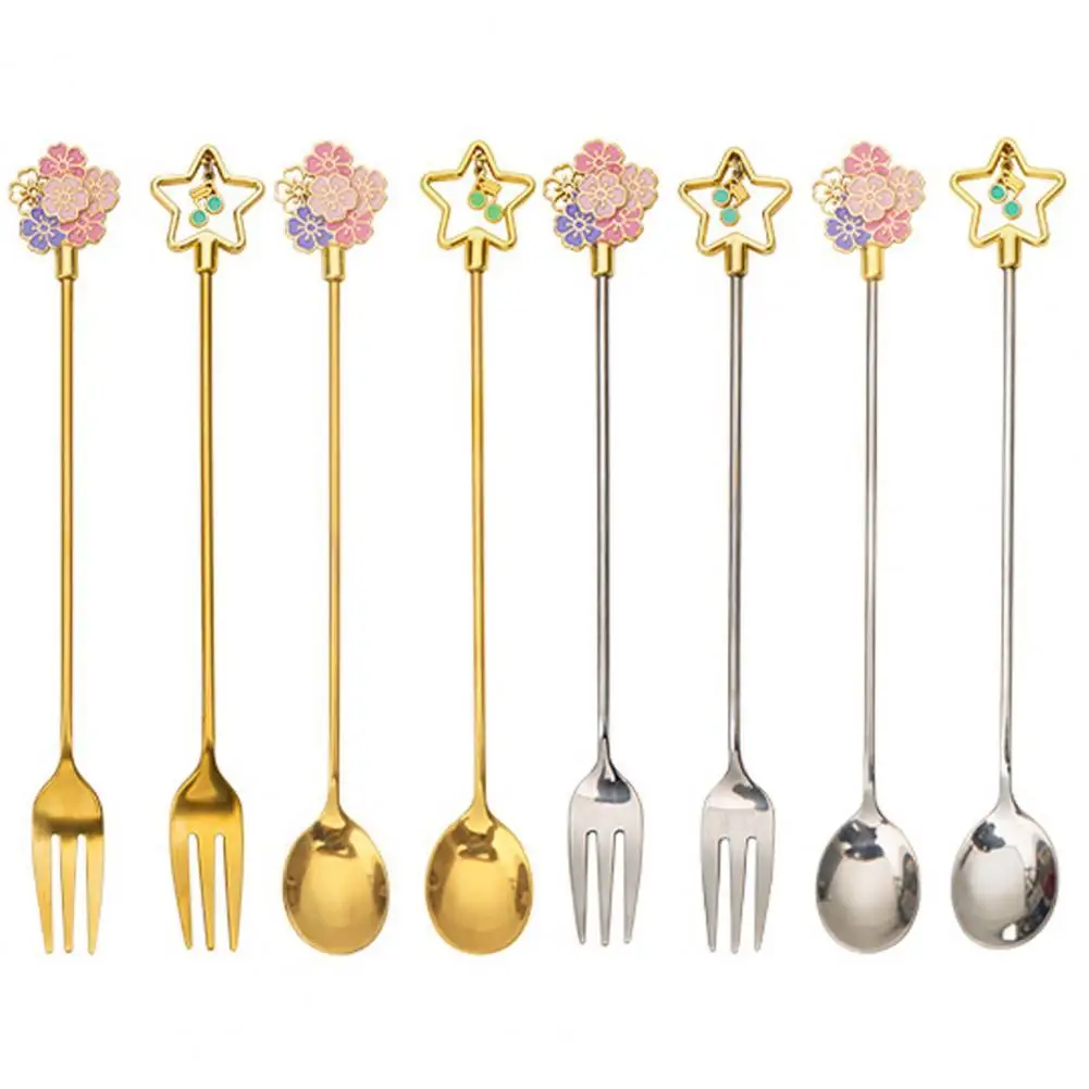 Десертная ложка вишня в цвету Форма изящные нержавеющая сталь &quotпятиконечная