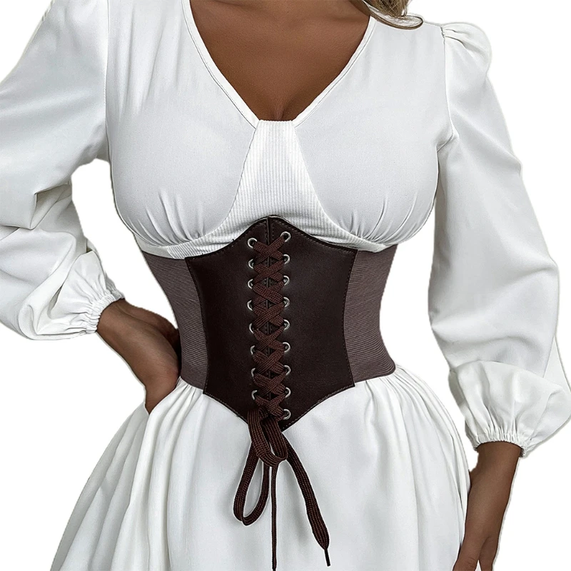 

New Waist Clips For Dresses Corset Wide Pu Leather Slimming Body Belts for Women Elastic High Waist Strap Stretch Shaping