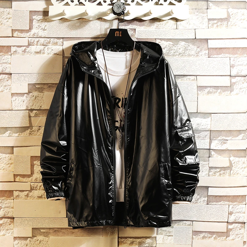 По сравнению с Размеры d Глянцевая куртка для мужчин весна Двусторонняя