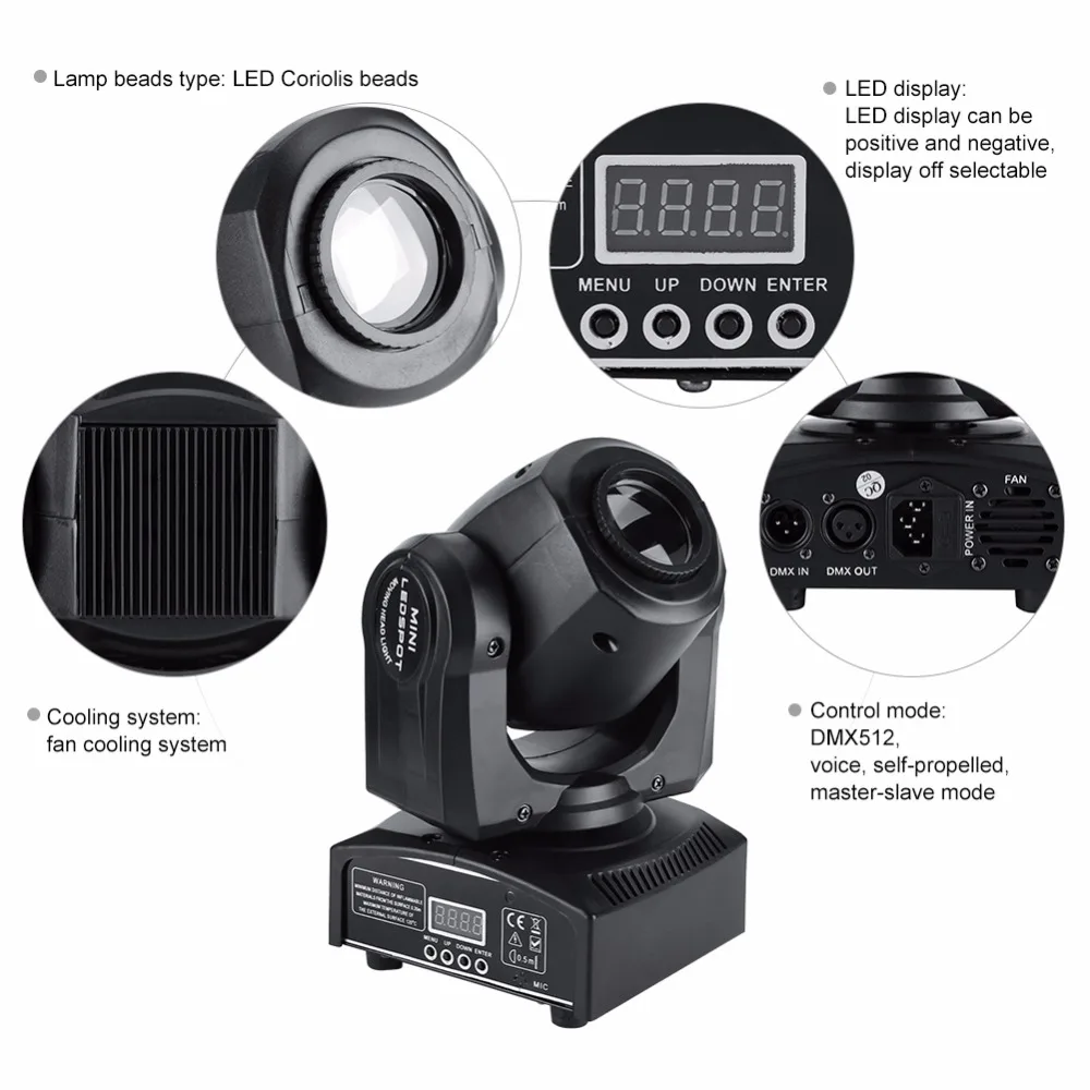 2 шт. 30 Вт Светодиодный сценический светильник с подвижной головкой DMX512 DJ диско