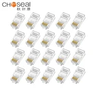 Соединитель кабеля Ethernet Choseal QS6016S, Модульный сетевой разъем Rj45, 8P8C UTP, позолоченный, разъемы Cat6