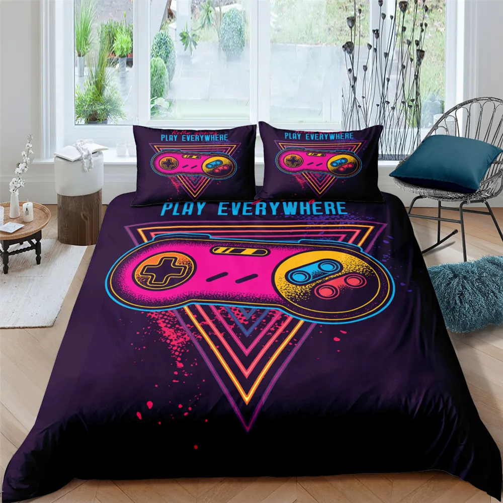 

Gamepad Gamer Game Bedding Set 3D Creative Decoration Comforter Bed Cover Set Housse De Couette Bedclothes King Queen Size