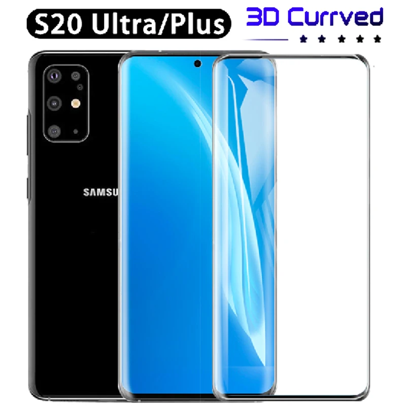 Закаленное защитное 3D стекло для samsung galaxy s20 ultra plus|Защитные стёкла и плёнки