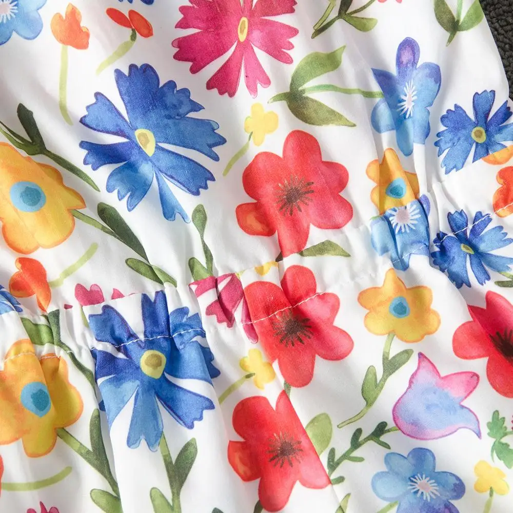 

Sweet Floral Print Puff Sleeve Shorts Rompers for Baby Girls Summer Inflant Rompers Newborn Clothes Bodysuits C2