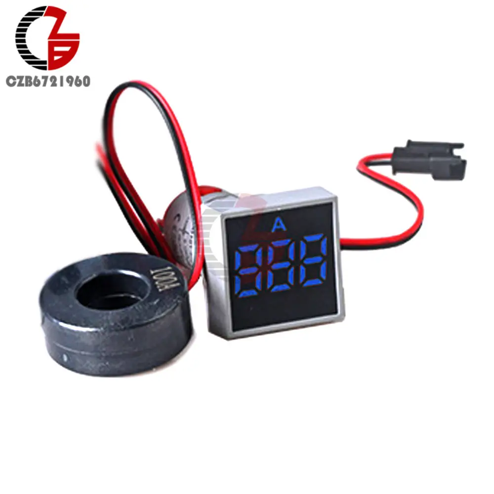 Ammeter Blue AC 50-500V 0-100A квадратный светодиодный цифровой вольтметр Амперметр 110V 220V Напряжение измеритель тока вольтамметр вольт ампер тестер детектор - Цвет: Ammeter Blue