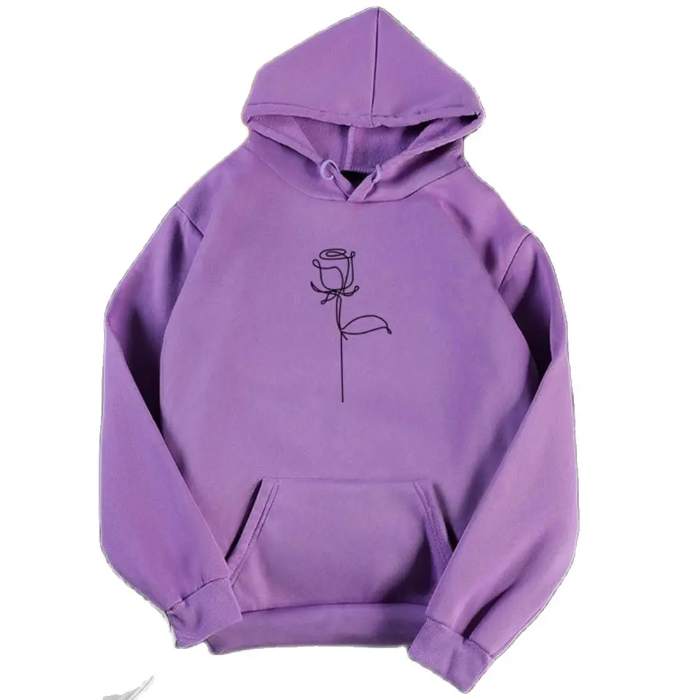 

Hot apparel Women Hooded Pullover Anti-wrinkle Casual Hoodie Sweatshirt Printed Rose Pattern Women Sweatshirt