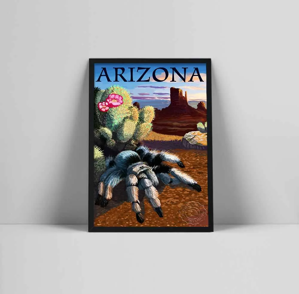 

Arizona Blond Tarantula Animal Posters Vintage Desert Cactus Canvas Painting Print Art Wall Pictures For Living Room Home Decor