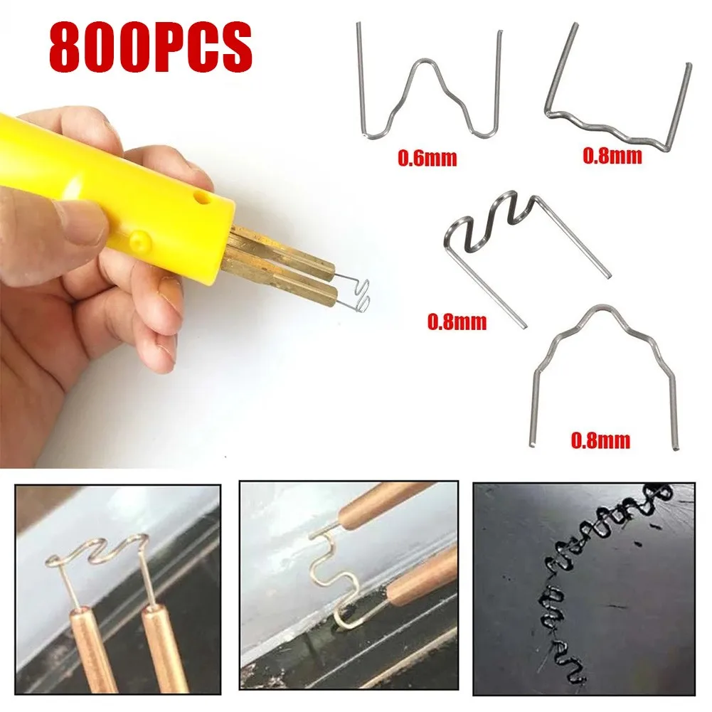 

800PCS Hot Stapler Staples For Car Bumper Plastic Welder Repair Tool Kit 4 Sizes Soldering Tools 0.8S Type Welding Nail
