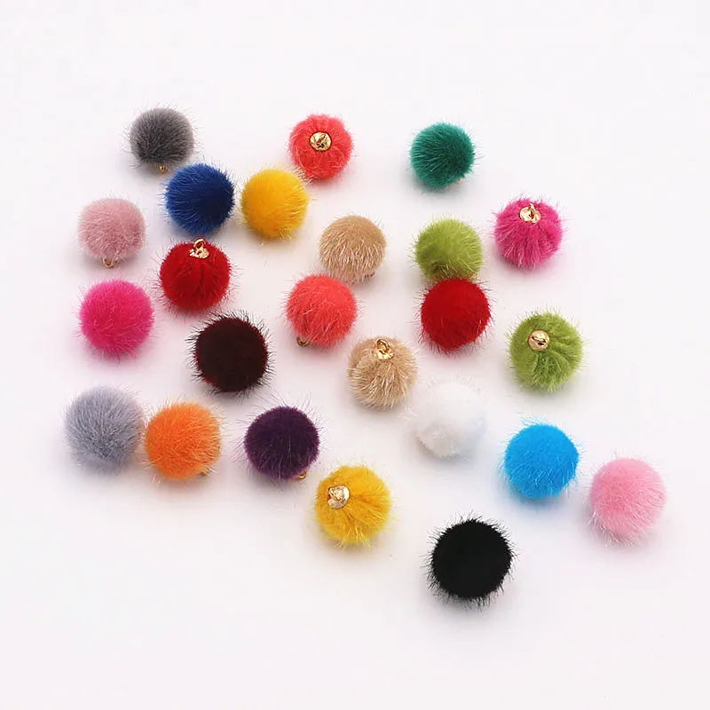

10Pcs/lot 16mm Korea Pom pom Fur Ball DIY Pompoms Craft Plush Pendant For Hairpins Earrings Jewelry Making Accessory
