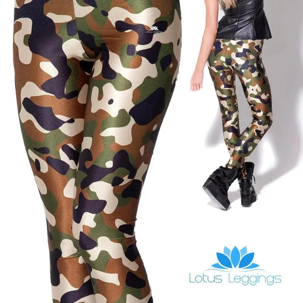 Камуфляжные леггинсы для тренировок спорта эластичные женские Осенние Летние