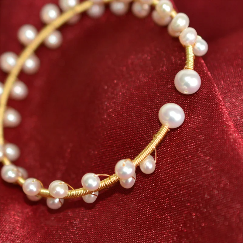 Женский браслет из натурального пресноводного жемчуга | Украшения и аксессуары