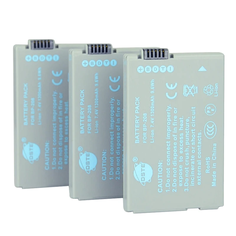 Зарядное устройство для аккумуляторов 3 шт. 1300 мАч 7 4 В Canon DC22 DC220 DC230 DC40 DC50 DC51 DC95