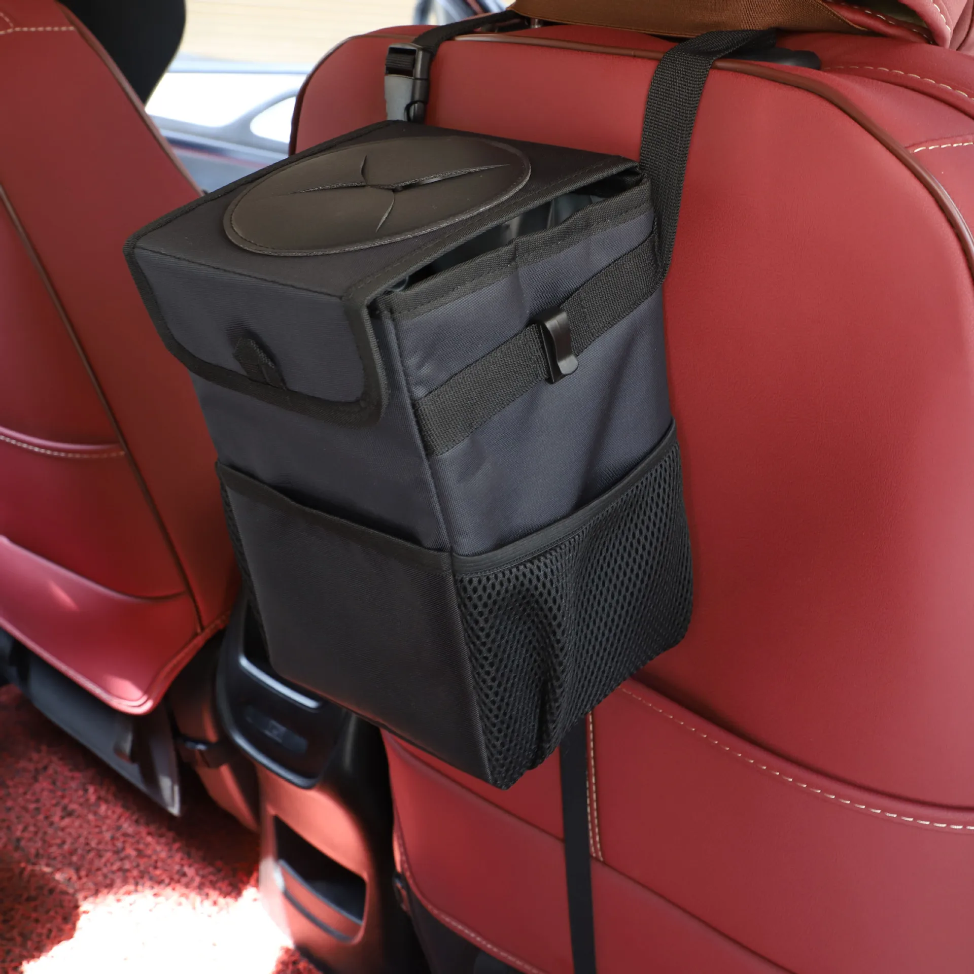 

Waterproof Car Bin Car Trash with Lid Car Accessories Big capacity Organizer Foldable Garbage Pocket Seat Back trash Storage Bag