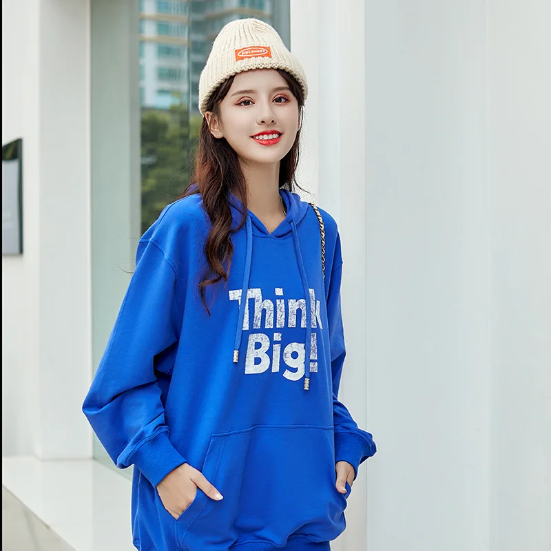 

Осенняя женская обувь зима 2021 новый корейский Свободный Повседневный удобный Топ пуловер с капюшоном, средней длины, Длина уличные Стиль Мо...