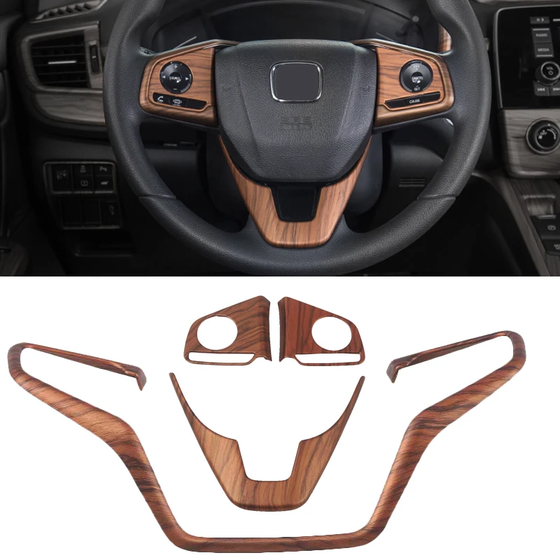 

Car Interior Peach wood grain Steering Wheel Cover Trim Decoration Sequins For Honda CRV CR-V 2017 2018 2019 2020