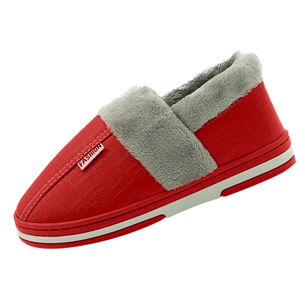 Зимние ботинки с плюшевой стелькой красного цвета зимние парные хлопковые