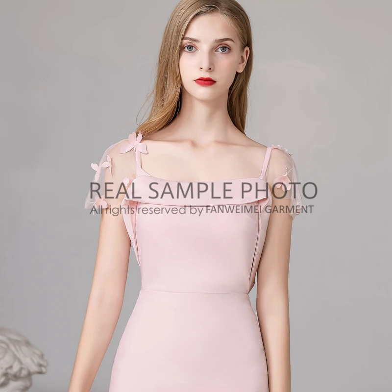 Розовый светло розовый атласное вечернее платье с Бисер цветок Для женщин часть