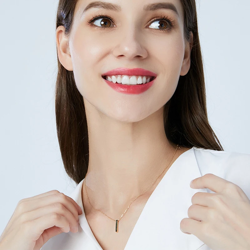 

Knobspin 100% 925 Sterling Silver Golden Word Wedding Pendant Necklace For Women High carbon Diamond Party Fine Jewelry Gift