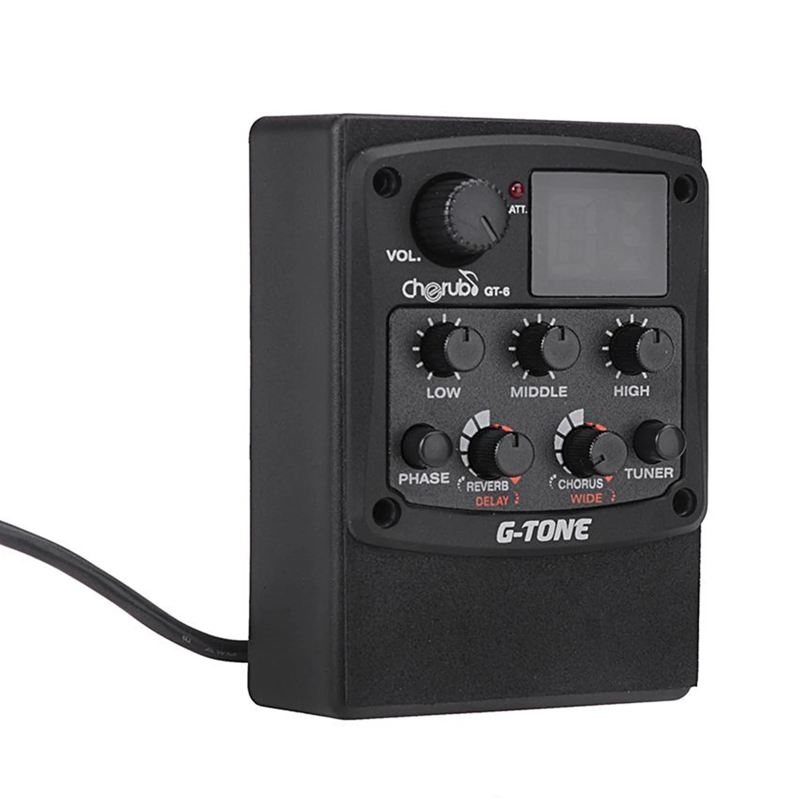 

GT-6 Acoustic Guitar Preamp Piezo Pickup 3-Band EQ Equalizer Tuner