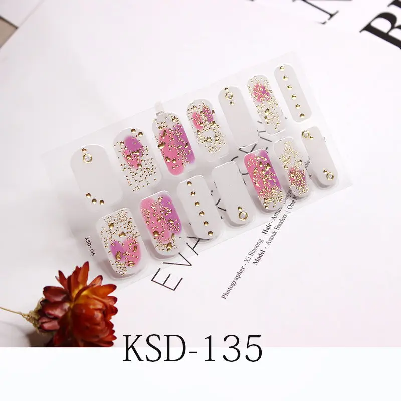 KSD-135 Новинка! аксессуары для ногтей. Самоклеящиеся блестящие наклейки. Маникюрные наклейки для ногтей. Водостойкие наклейки для женщин и девушек - Цвет: KSD-135