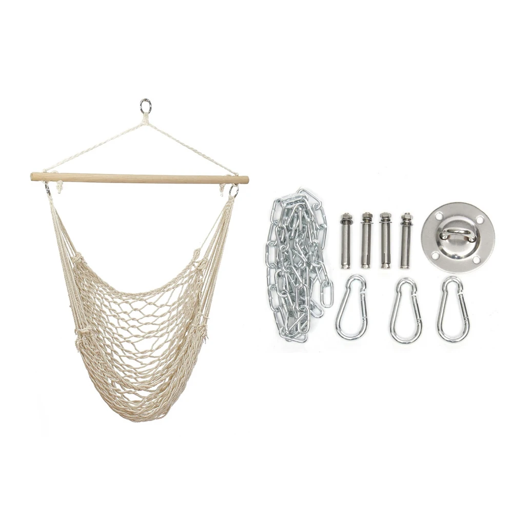 Гамак стул Хлопок Веревка плетение качели Крытый Открытый Сад двора тема