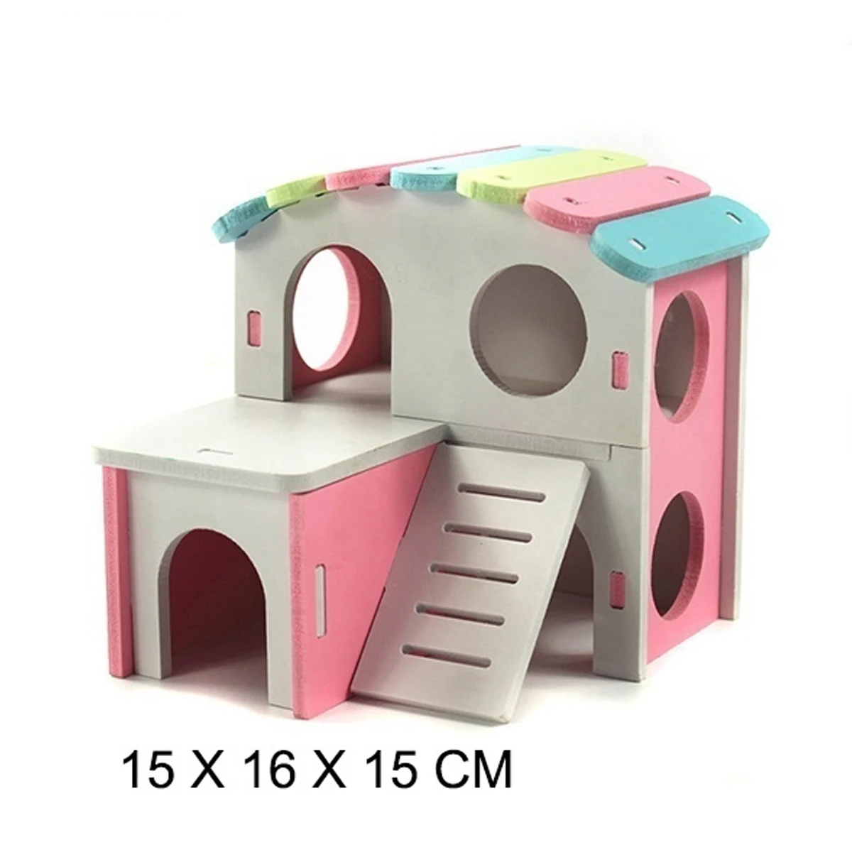 

1 PC Hamster House Pet Castle Toy Pet House Viewing Deck Ladder Pet Products Hamster Nest Wooden Seesaw