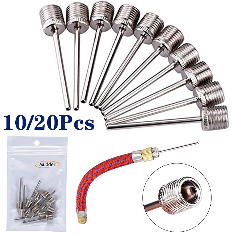 10/20Pcs Basketball Inflating Pump Needle Football Inflatable Air Valve Adaptors Stainless Steel Pump Pin Nozzle Ball Air Needle