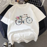 summer tops for women harajuku style thin section bicycle t shirt cool graphic printed tshirt fashion female t shirt clothes