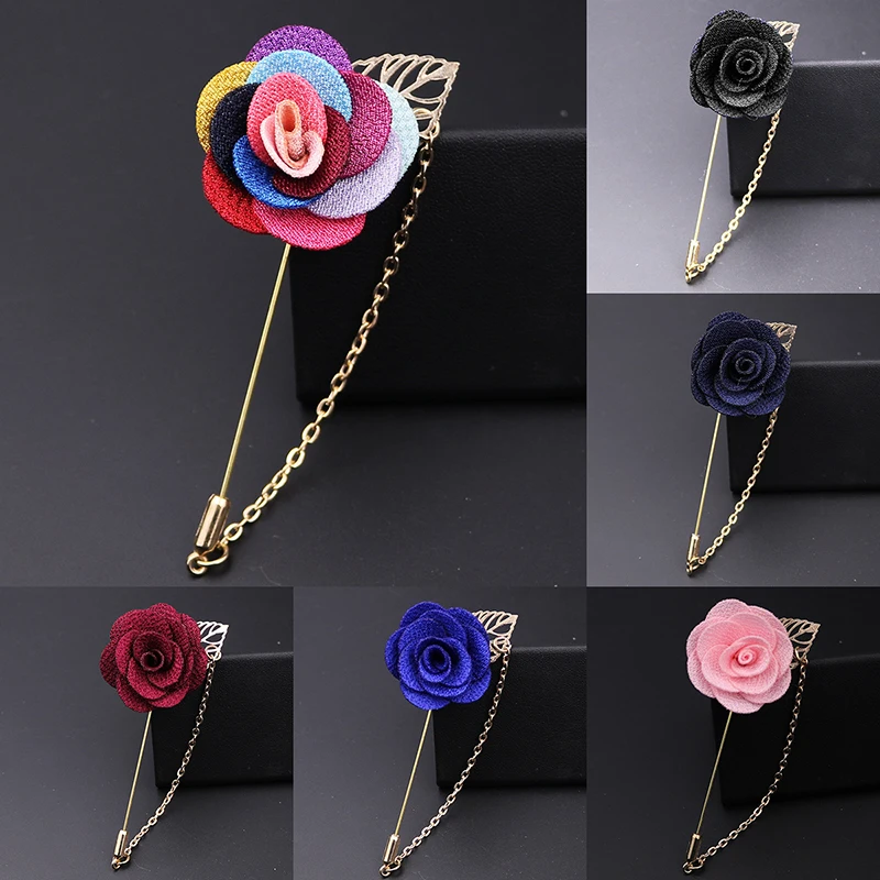 Мужская и Женская 3D брошь в форме цветка розы для костюмов зимнее пальто с