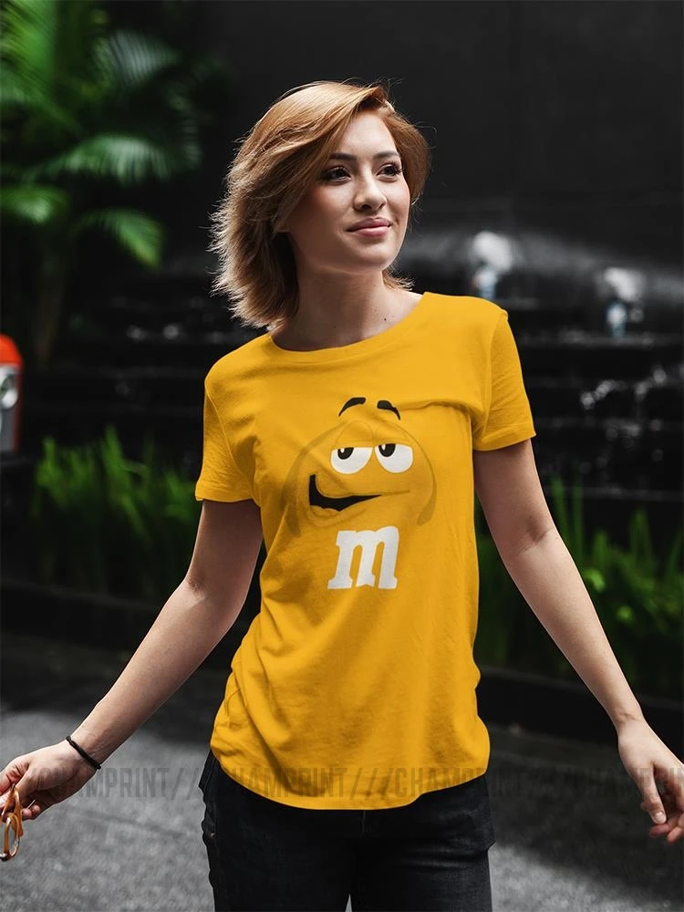 M& M's Chocolate Candy, топы, футболки с персонажем, Новая модная женская футболка, Harajuku, хлопковая Футболка для женщин, забавная одежда