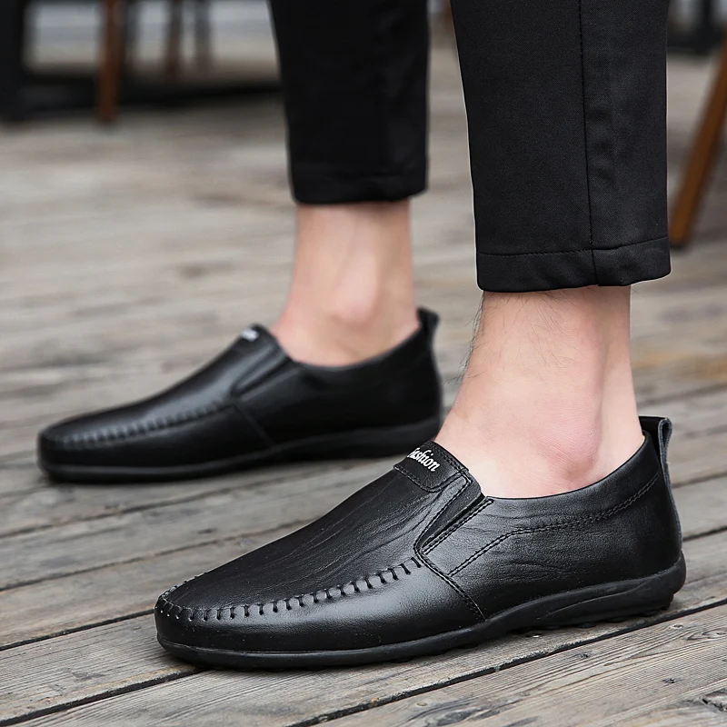 Мужские кроссовки Лоферы Кроссовки из натуральной кожи Удобная дышащая мужская