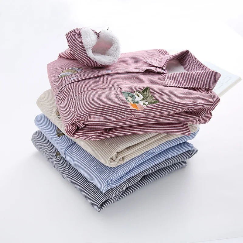 Полосатая женская рубашка с отложным воротником женские рубашки длинным рукавом