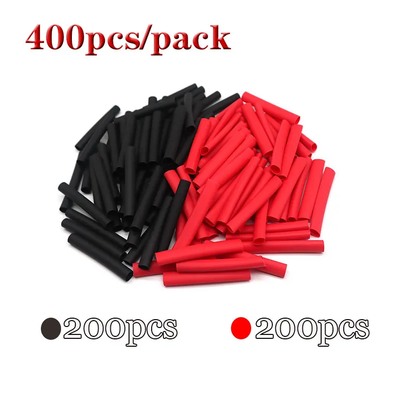 400 шт. термоусадочная трубка черного и красного цвета оболочка для провода муфта