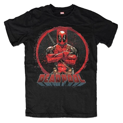 Мужская футболка DEADPOOL с логотипом антигероя из комиксов подарок на день