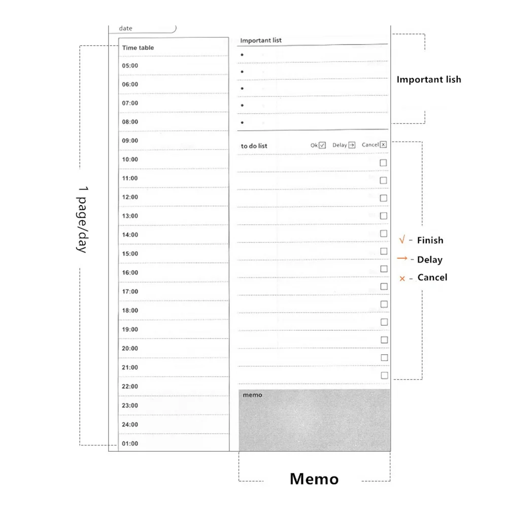 

New Year Planner Notebook Monthly Weekly Calendar Agenda Diary School Stationery