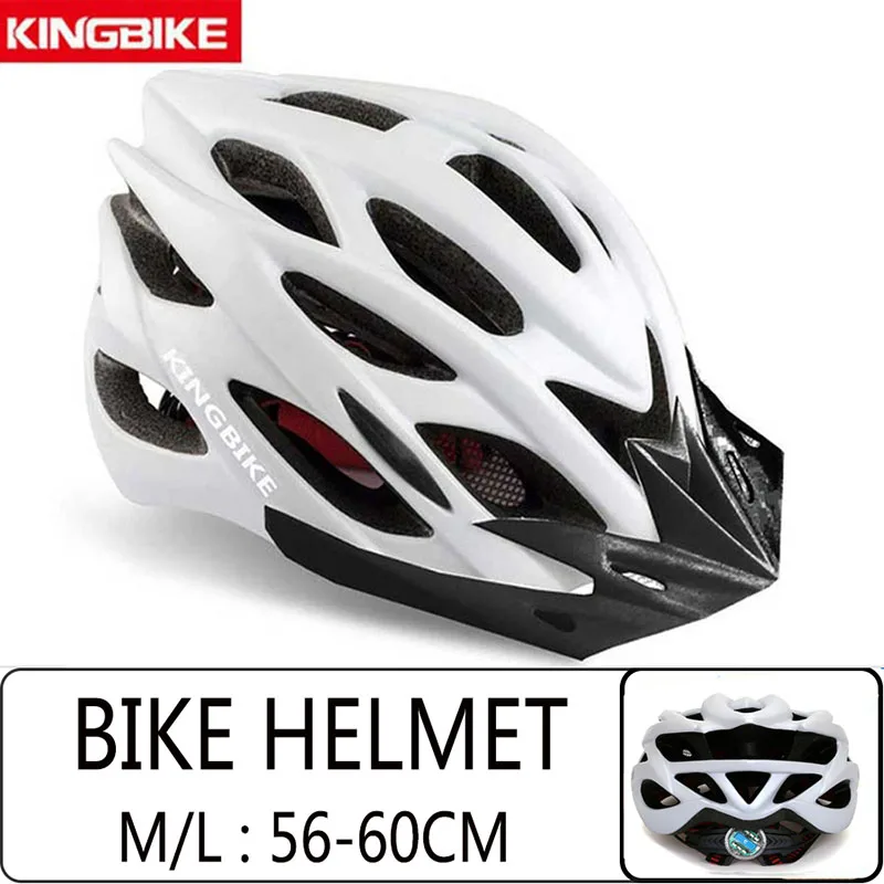 White KINGBIKE шлем для шоссейного велосипеда MTB велосипедный шлем для мужчин и женщин ультралегкий в форме со съемным козырьком для активного отдыха - Цвет: White