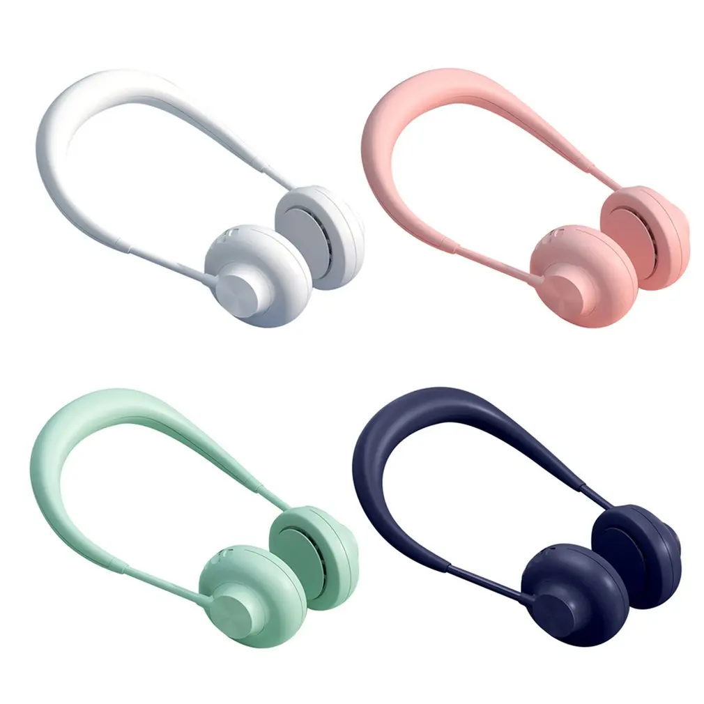 

Hands Free Neckband Fan Portable Neck Hanging 2 Fans Usb Rechargeable Sport Fan Cooling Electric Fan 3 Speeds Adjustable