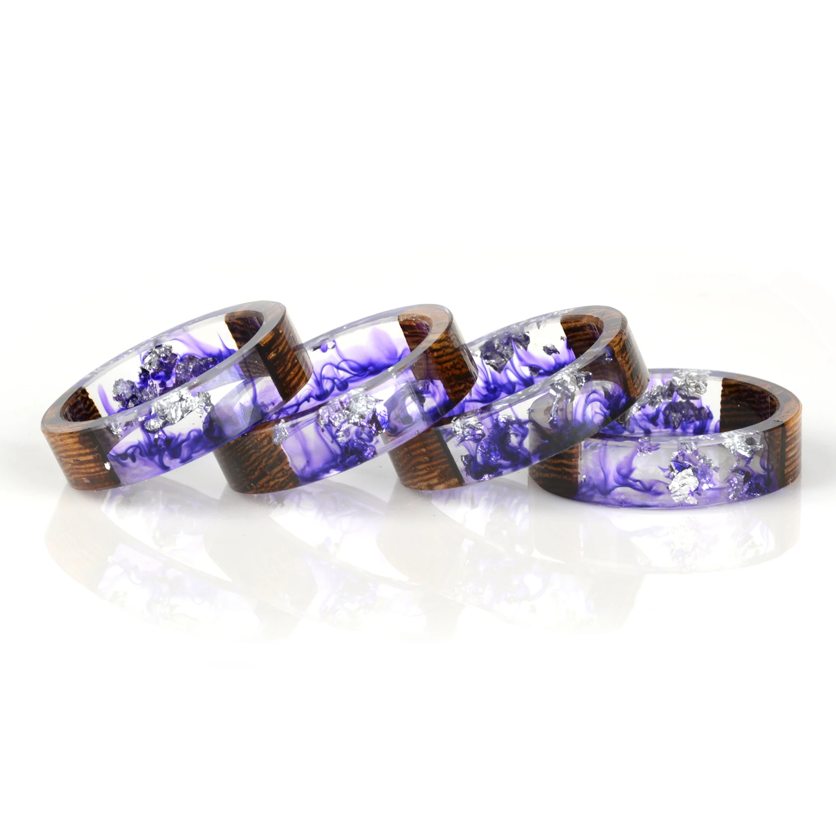 Wood Resin Ring Transparent Epoxy Fashion Handmade Dried Flower Wedding Jewelry Love for Women 2019 New Design | Украшения и