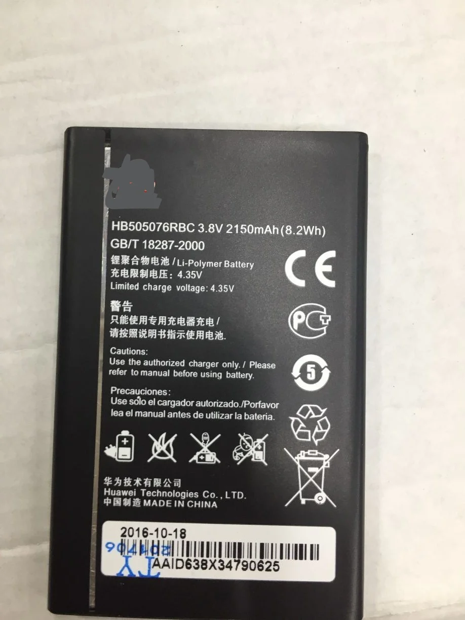 

3.8V 2150mAh HB505076RBC For Huawei Ascend G527 A199 C8815 G606 G610 G700 G710 G716 G610S/C/T Y600 Y600-U20 Battery