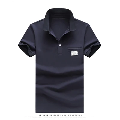 1705 Navy Blue Летние мужские Поло, новинка, модные однотонные поло с коротким рукавом, Мужская одежда, трендовая Повседневная цветная рубашка поло, Мужская M-5XL - Цвет: 1705 Navy Blue