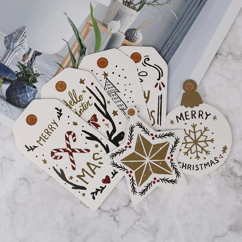 10 шт. DIY крафт бирки Счастливого Рождества этикетки Подарочная Оберточная Бумага