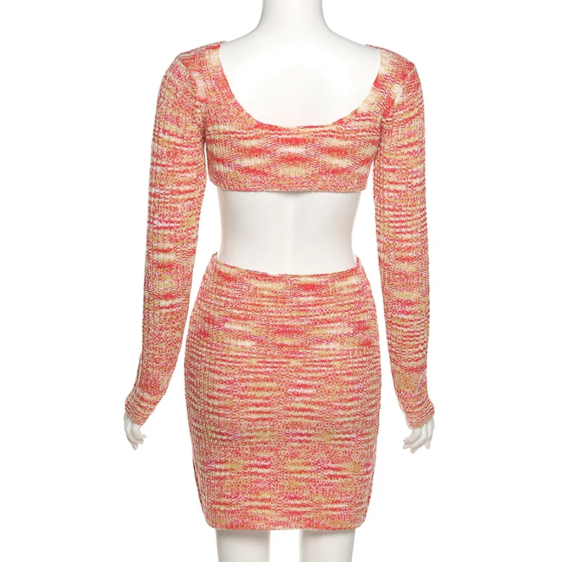 

Elegant Tight Backless Wrap Knitted Long Sleeve Dresses for Women Party Autumn Winter Fashion Sexy Bodycon Short Skinny Dress