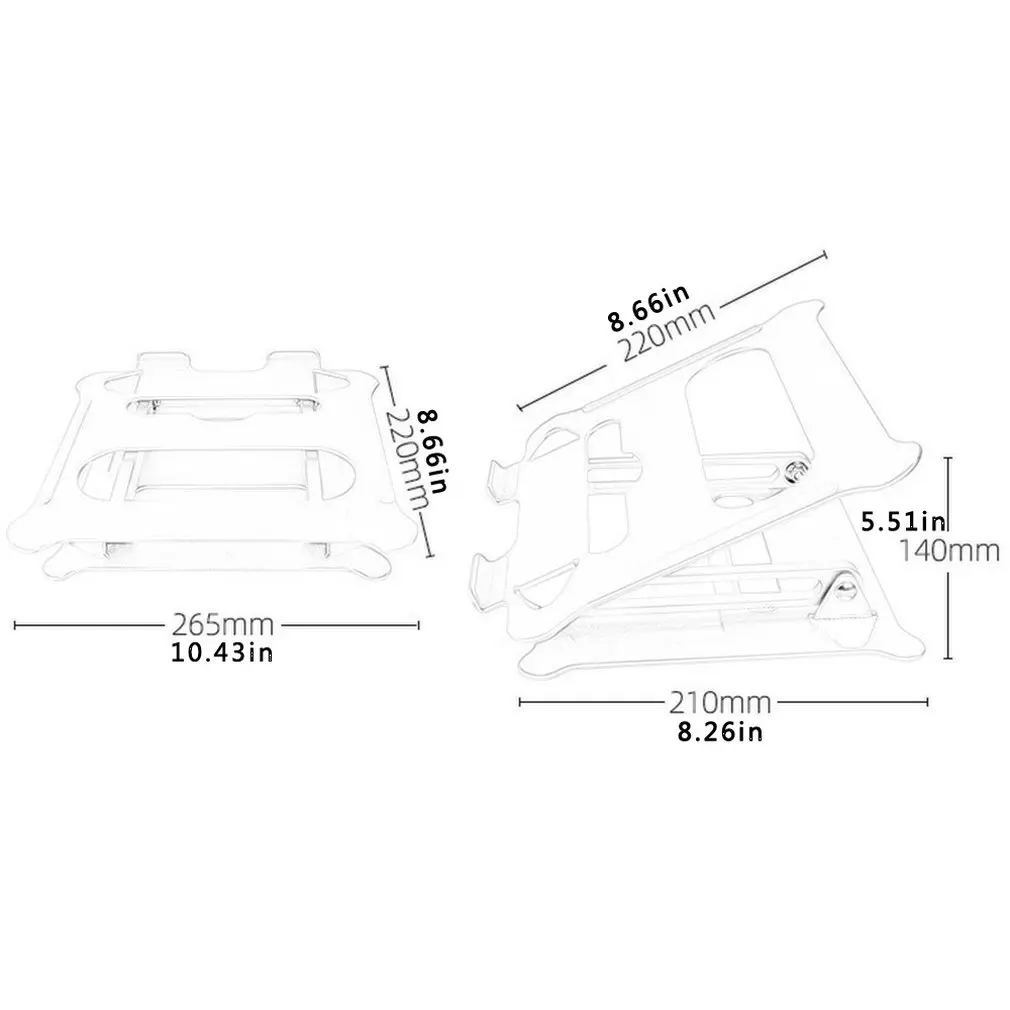 Складной легкий Тетрадь кулер высота охлаждающая подставка радиатор Алюминий